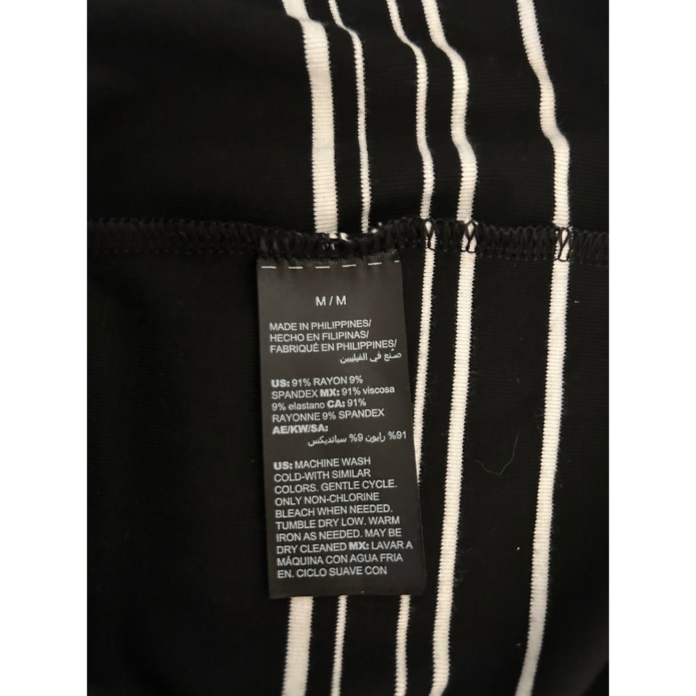 White House Black Market‎ Black White Striped Lace Up Shift Dress Womens Medium - Picture 5 of 7